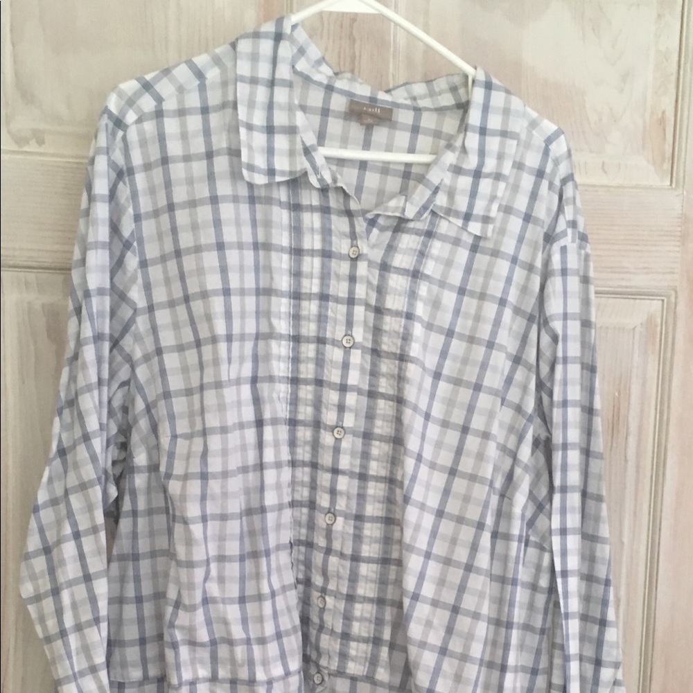 J Jill cotton plaid tunic shirt